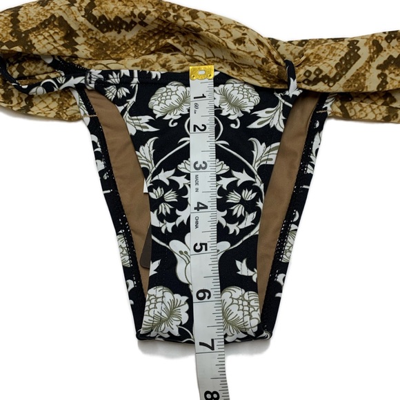 Cia Maritima Snakeskin Floral Thong Bikini - Picture 12 of 14